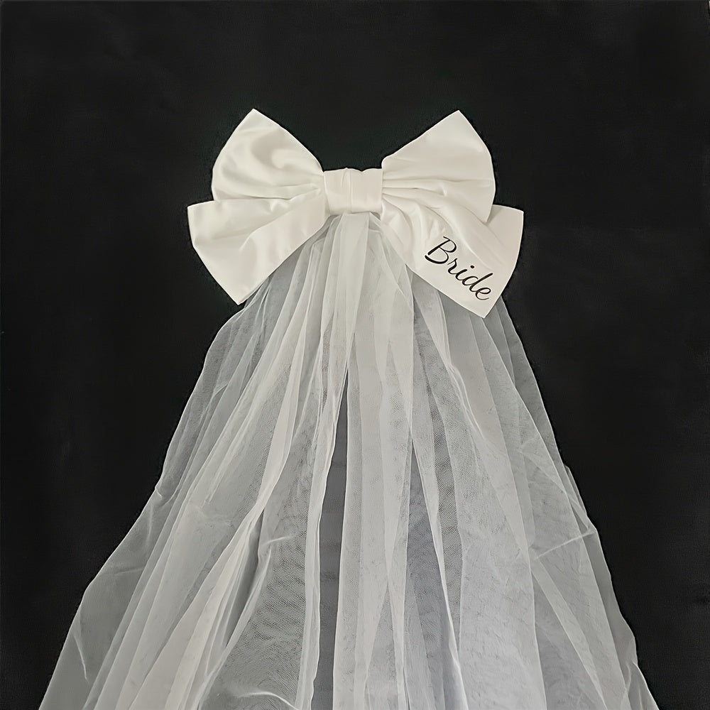 Bridal Bow Veil Wedding Hair Accessory for Women