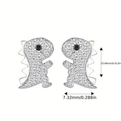 Cartoon Dinosaur 925 Silver Stud Earrings