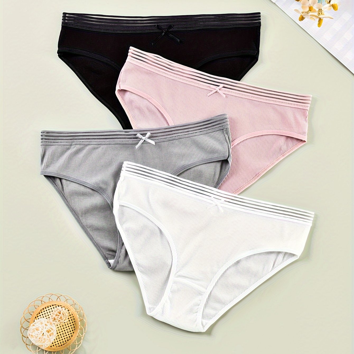 4 Pack Plus Size Seamless High Stretch Panties Women's Underwear