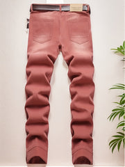 Slim Fit Vintage Jeans Men's Casual Street Style Distressed Denim Pants