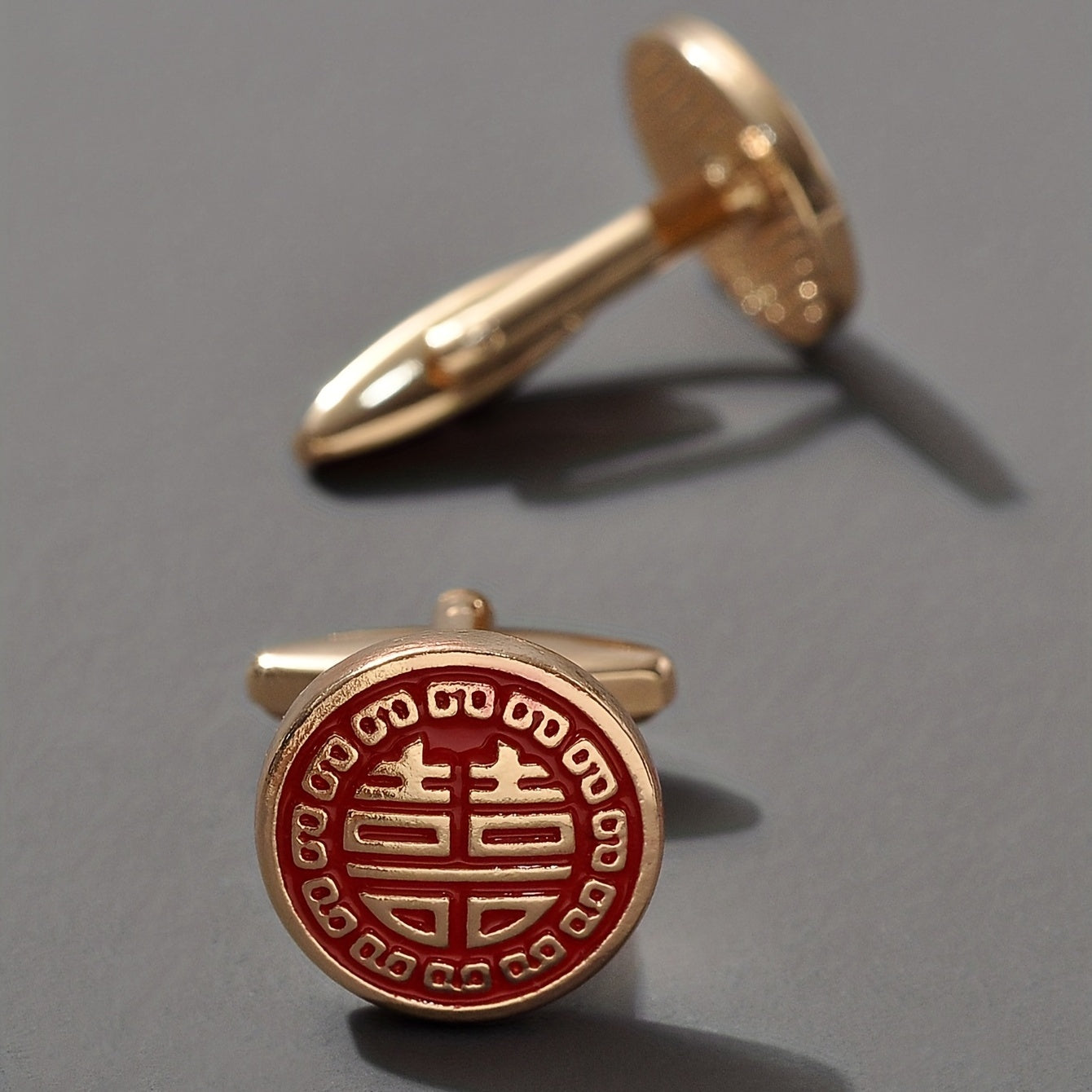 Double Happiness Wedding Cufflinks Set for Men
