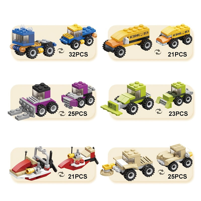 City Cars Building Blocks Set, 12pcs, Educational Toy, Kids' Birthday Gift