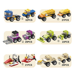 City Cars Building Blocks Set, 12pcs, Educational Toy, Kids' Birthday Gift