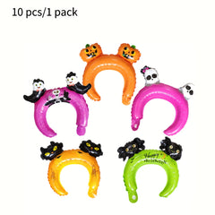 10pcs Halloween Headgear Balloons Inflatable Headband Party Supplies
