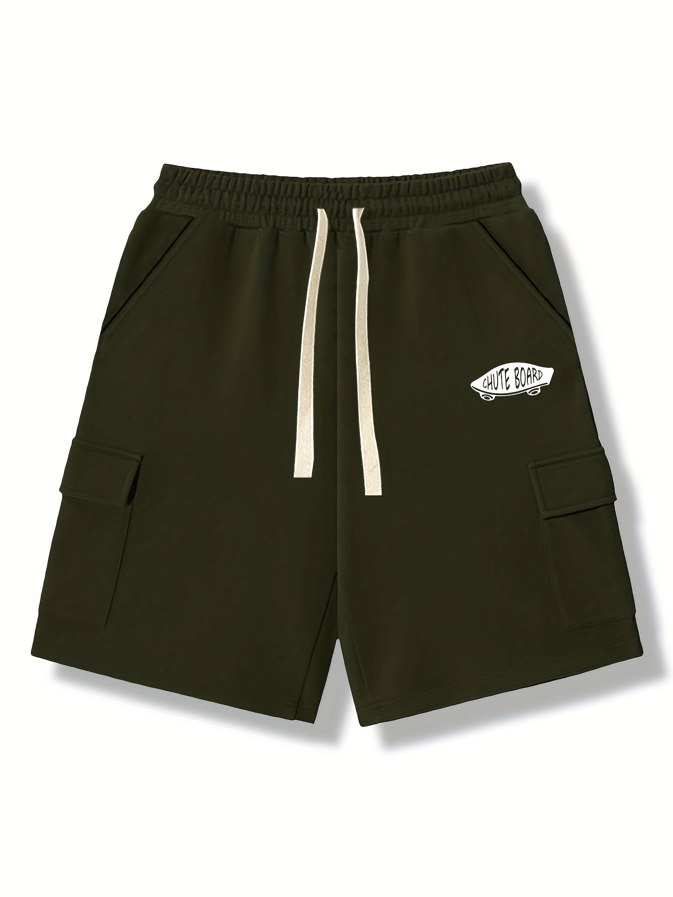 Men's Long Skateboard Graphic Drawstring Shorts with Pockets