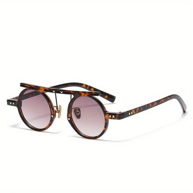 Y2K Top Bar Steampunk Sunglasses Rivet Gradient UV400