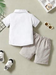 Boys Gentleman Outfit Shirt & Shorts Set Kids Clothes