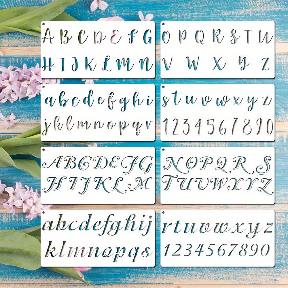 Calligraphy Number Letter Stencil Cursive Alphabet Cake Stencil