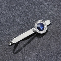 Round Zircon Collar Clip Shirt Suit Tie Clip For Men