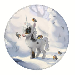 Horned Horse Pattern Round 20x20cm Mousepad