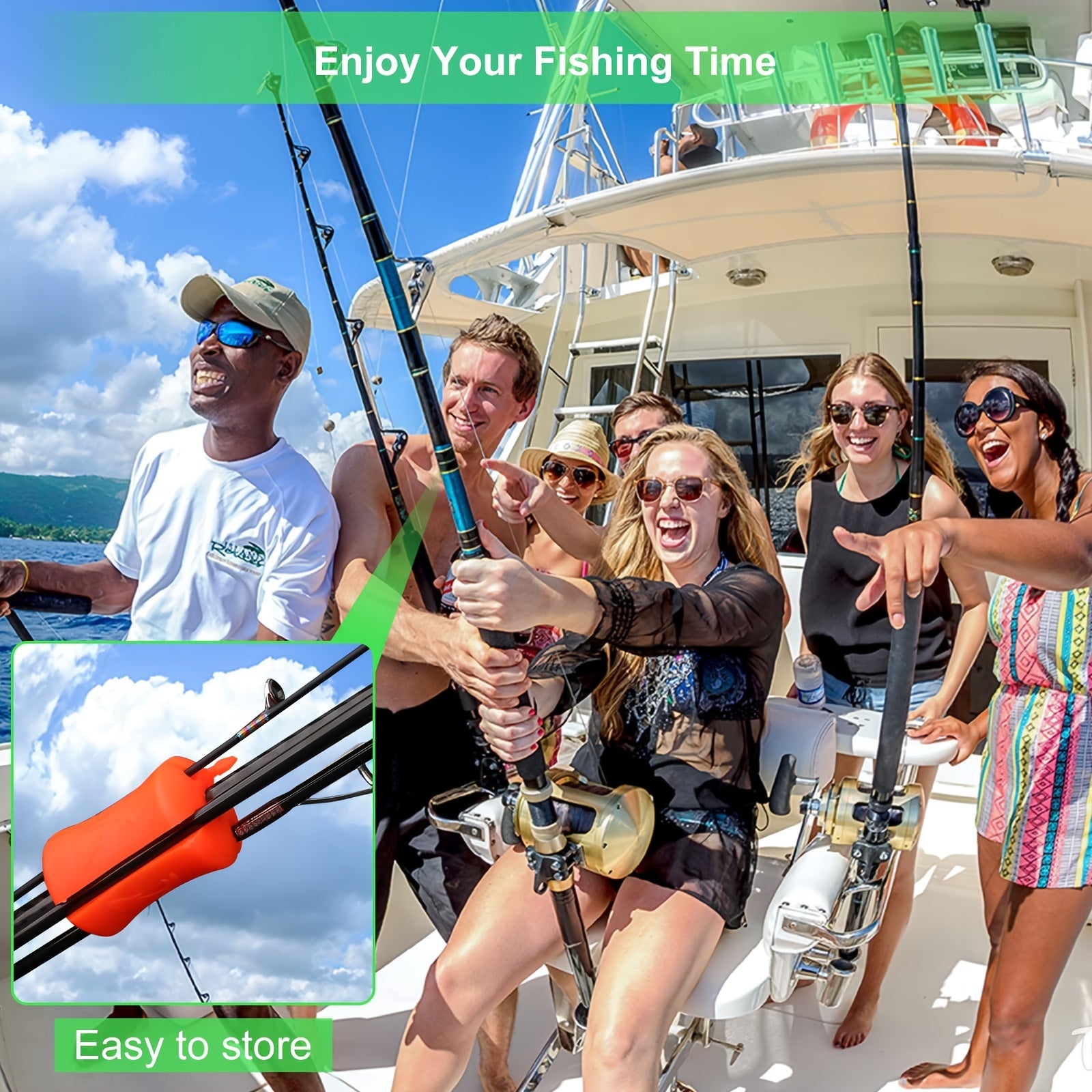 8pcs Portable Fishing Rod Fixed Ball Silicone Fishing Rod Clip Holder