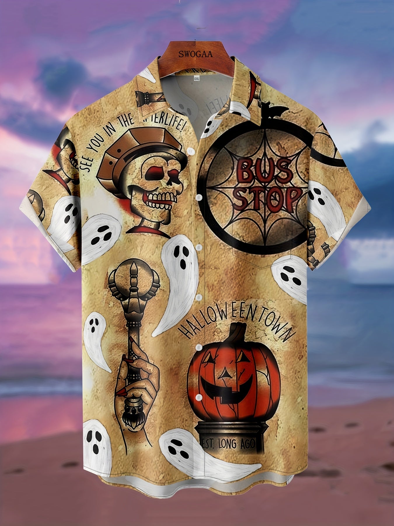 Retro Halloween Pattern Men's Shirt