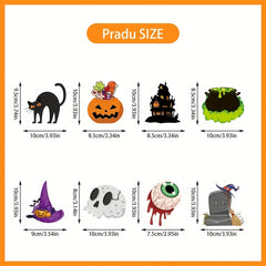 8pcs Halloween Hanging Decorations Pumpkin Bats Spider Themed Party Decor Toys