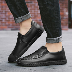Men's Stitching Leather Outdoor Casual Walking Shoes