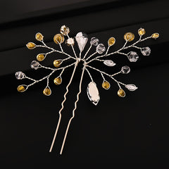 Crystal Bride Wedding Hair Pins Rhinestone Flower Hair Piece