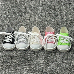 Fluorescent PU Leather Doll Shoes Low Top Sneakers for American Doll