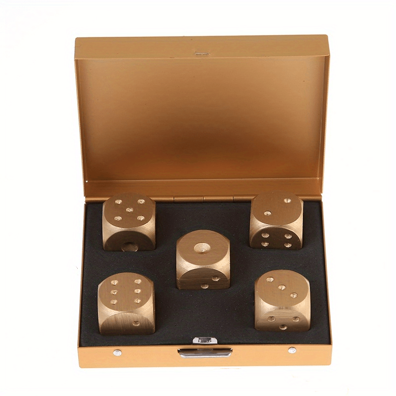 Aluminium Alloy Poker Dices Set with Storage Box