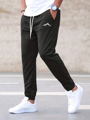 Mountain Pattern Joggers Men's Casual Loose Fit Waist Drawstring Pants