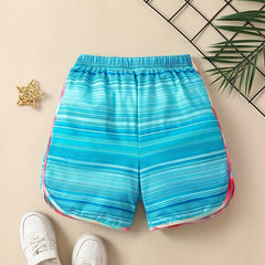 Girls Tie Dye Track Shorts Breathable Summer Sports Shorts