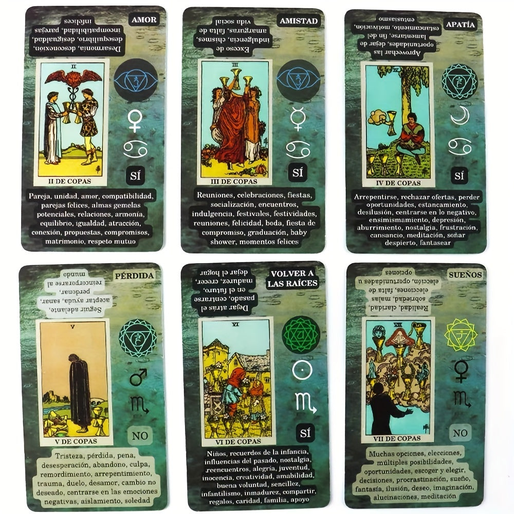 Tarot Cards in Spanish 78pcs Future Fate Indicator Board Game