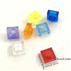 100pcs Transparent 1X1 Dot Thin Brick Small Particles Building Blocks