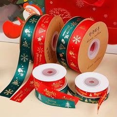 5m Christmas Gift Ribbons Hot Stamping DIY Decoration