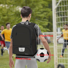 Youth Soccer Ball Bag Backpack with Shoe Compartment
