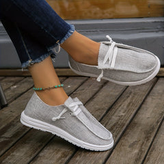 Women's Lace Up Loafer Shoes Round Toe Slip On Sneakers