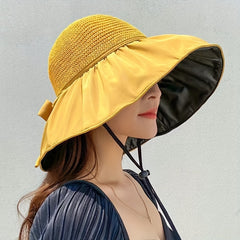 Foldable Bucket Hat Sunscreen Fisherman Hat Outdoor Travel Beach Hat