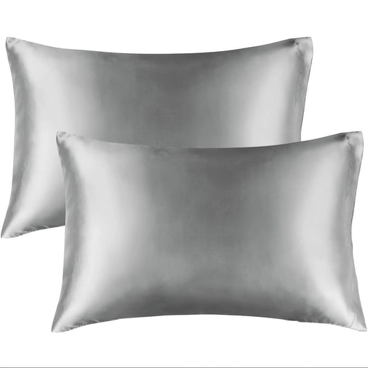 2pcs Ice Silk Face Pillowcase Solid Color Single Pillowcase RV Holiday Bedding