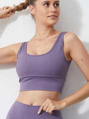 Sleeveless Yoga Sports Bra U Neck Quick Drying Fitness T Shirt