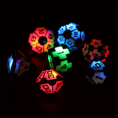 7pcs Strobe LED Rechargeable Dice Set w/ Charging Case - 3 Colors