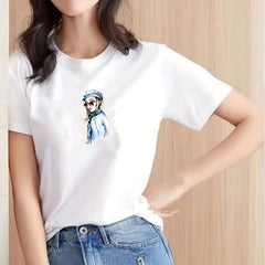 4pcs Girl Iron-on Stickers for DIY T-shirt Jeans Backpack Hat Decoration