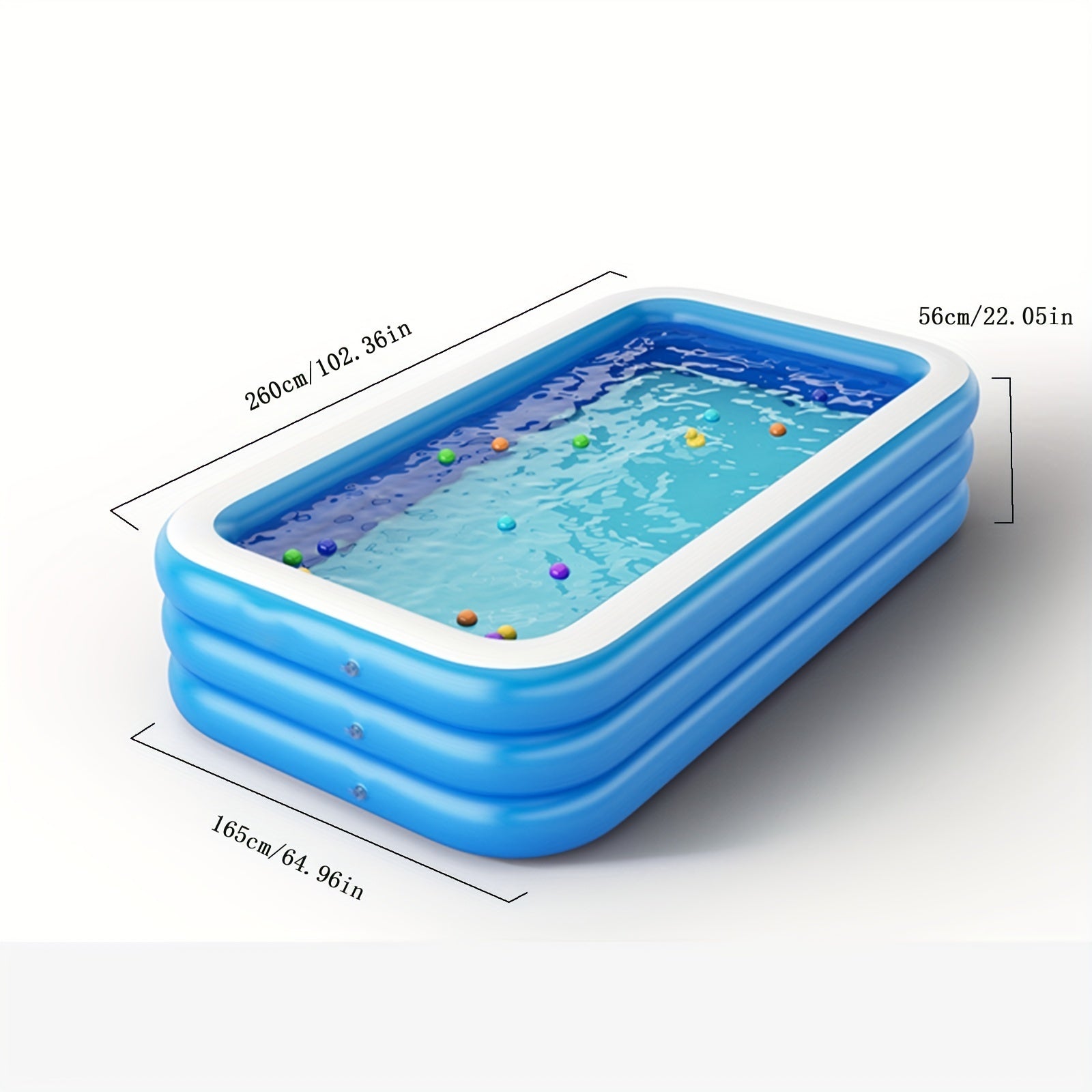 Large Inflatable Swimming Pool, Foldable Family Play Pool