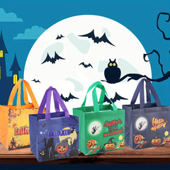 4pcs Halloween Trick Or Treat Bags Small Tote Bags With Handles