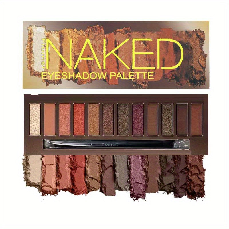 Warm & Bright Eyeshadow Palette Shimmer Matte Finish Cosmetics Mirror Brush