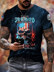 Skull Pattern Print Men's Short Sleeve T-shirt Graphic Tee Men's Summer Clothes
