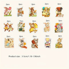 30pcs Animal Bronzing PET Sticker Pack Journal Decoration DIY