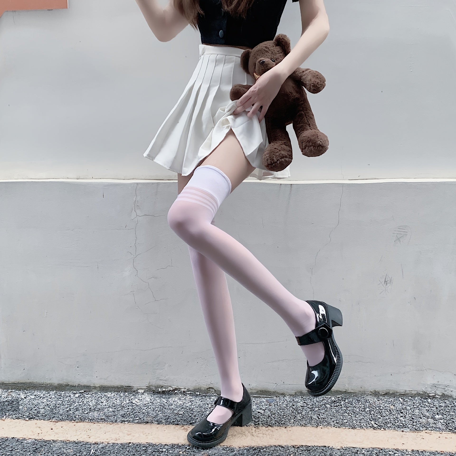 Striped Thigh High Socks Over The Knee Stockings