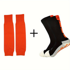 Men's Breathable Fitness Football Leg Cover Anti Slip Socks Shin Guards