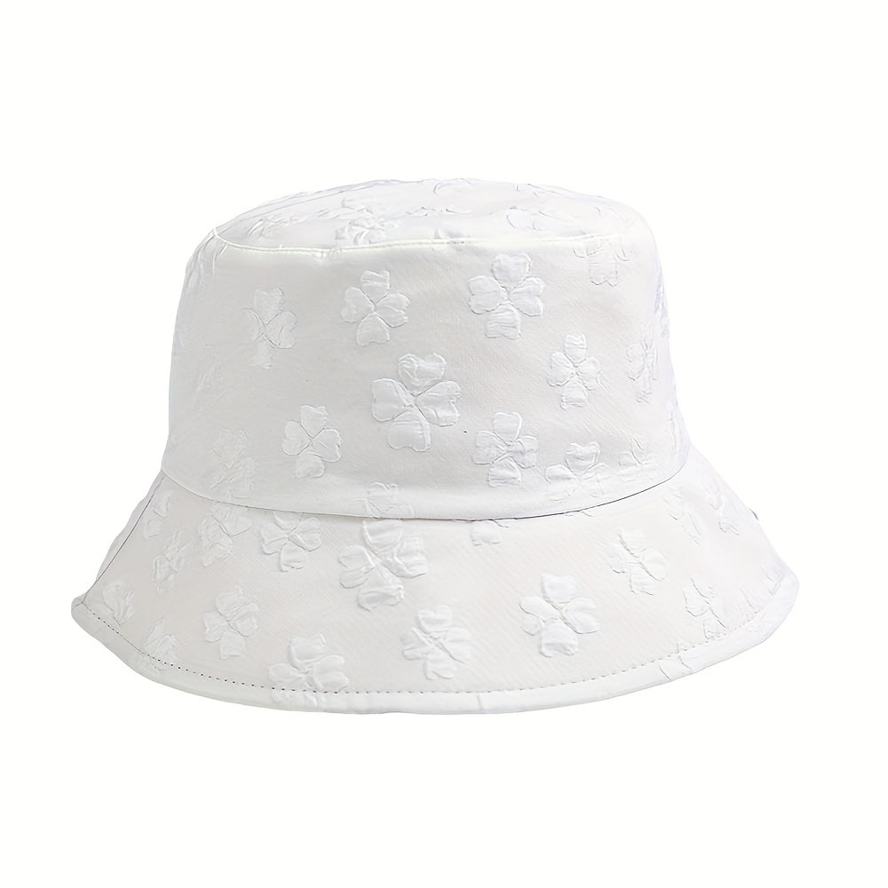 Flower Pattern Bucket Hat Solid Casual Sun Hat Travel Beach Hats For Women