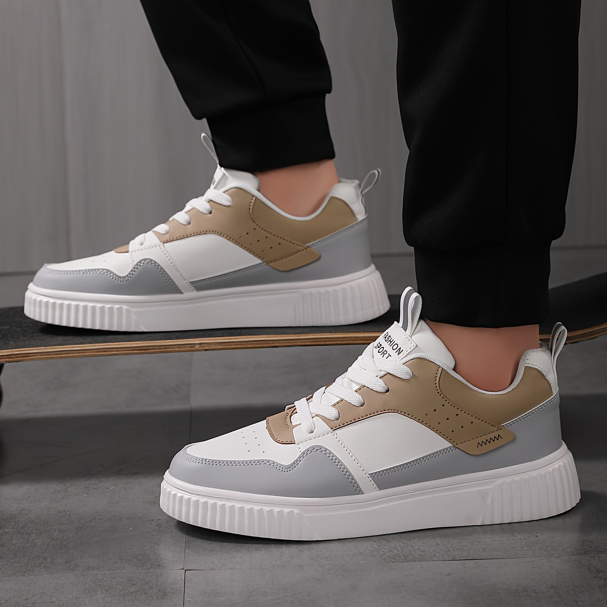 Men's Color Block Street Style Skate Shoes Non Slip Sneakers