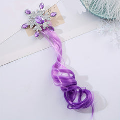 3pcs Children Gradient Wig Hair Clips Long Curly Hair Girls Braided Hair Rope
