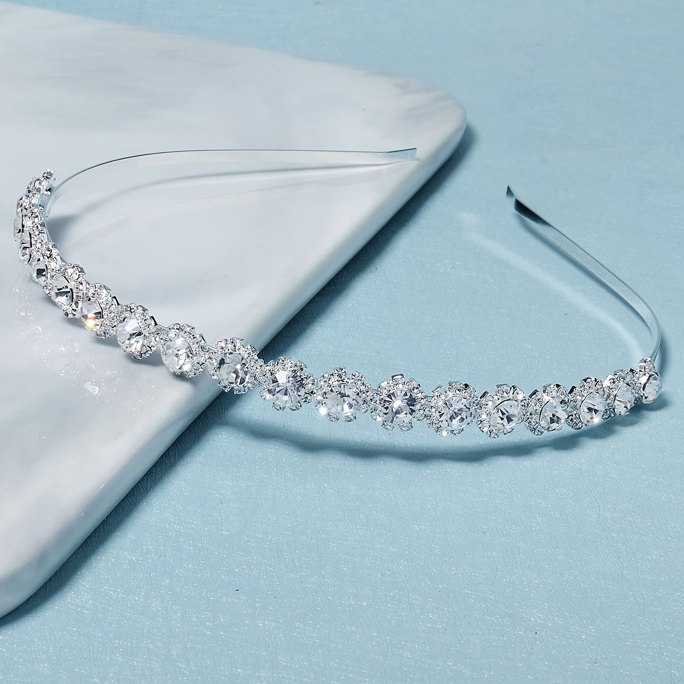 Crystal Rhinestone Silvery Hairband Headband Princess Tiara
