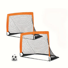 2pcs Portable Soccer Goals Set for Backyard Games & Training
