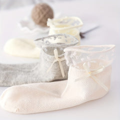 5 Pairs Kids Thin Breathable Lace Mesh Socks