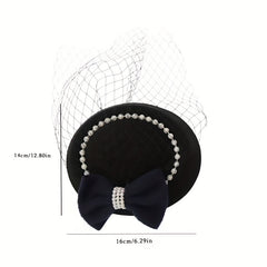 Vintage Pillbox Hat Cocktail Tea Party Headwear With Veil