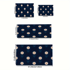 Minimalist Flowers Print Rug Decorative Mat Machine Washable