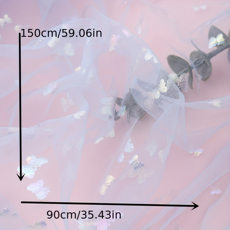 Colorful Butterfly Mesh Gauze Fabric Polyester Soft Swing Fabric