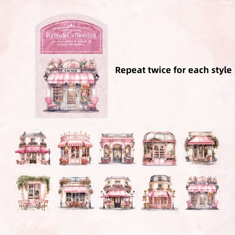 20pcs Dreamy European Style Sticker Pack, Journal Material